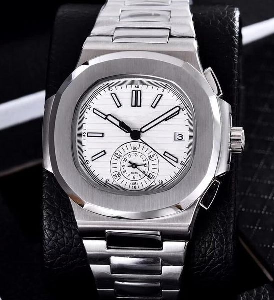 

stainless steel bracelet mens watch nautilus 40.5mm automatic movement mens watch 5980/1a-019 transparent back, Slivery;brown