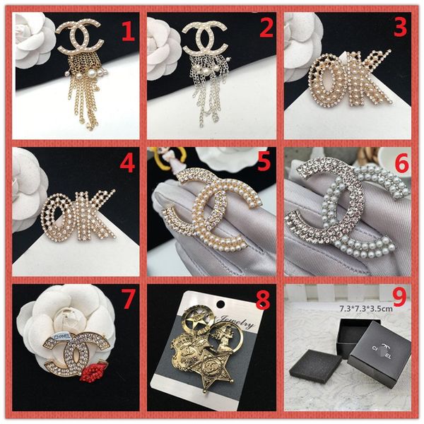 

wholesale price 14k classic designer pearl diamond brooch golden silver breastpin pin jewelry accessories evening party gift a6