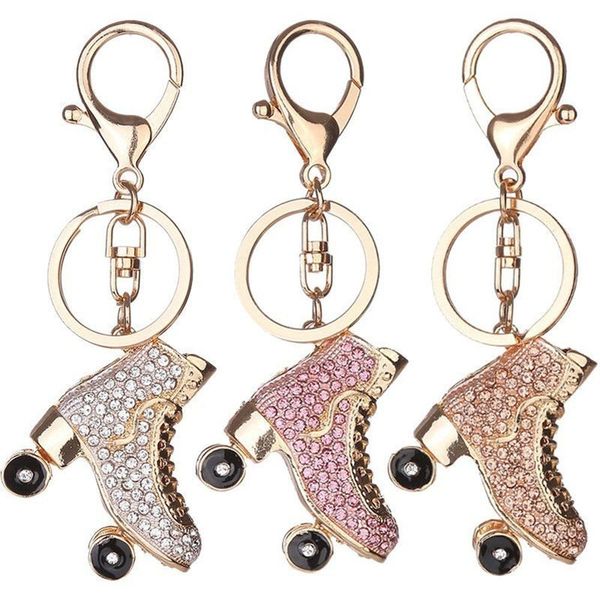 

fashion charm handbag pendant skidding shoes keychain lovely rhinestone crystal alloy key chains for women gift, Silver