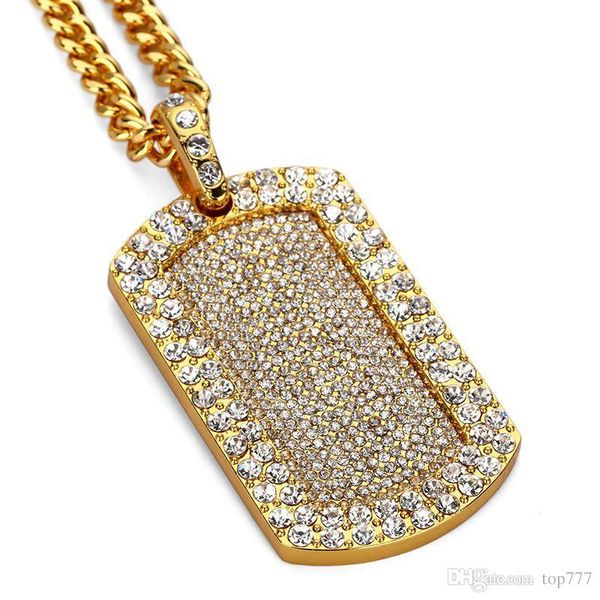 

2018 New 18K Golden/silver full Diamond Pendant Necklace bling bling jewelry hip hop Jewelry Necklace for men women party gifts
