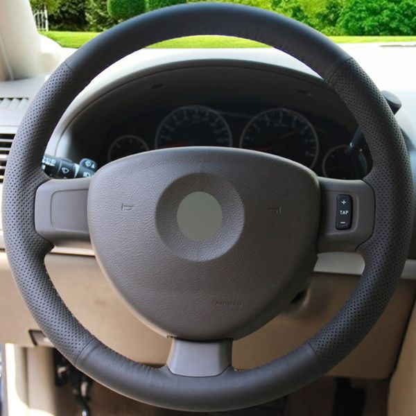 

black leather diy hand-stitched car steering wheel cover for buick gl8 2006-2014