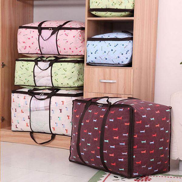 2019 Clothes Storage Bags Hot Cherry Printed Non Woven Space Saver Comforter Blanket Pillow Quilts Container Bag From Monabeads 4 74
