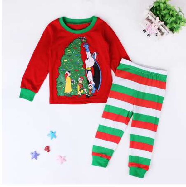 

children's clothing set kids christmas pajama set cartoon boys sleepwear 2-7 years kids pyjamas infant baby boy pijama suit, Blue;red