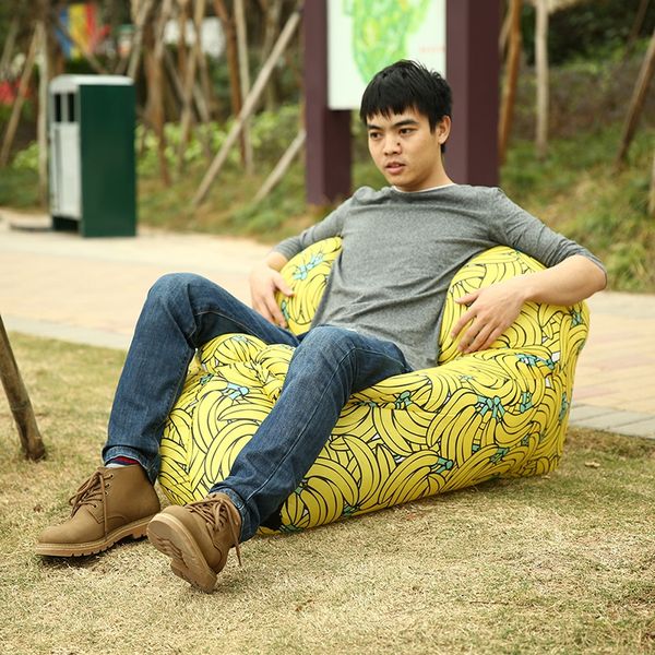 

2018 fast inflatable lounger sofa air bag camping portable air sofa beach bed chair banana beach bed hammock