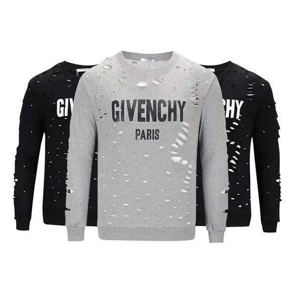 

18 ummer treet wear europe giv pari fa hion men big broken hole cotton t hirt ca ual women tee t hirt a ian izem 3xl