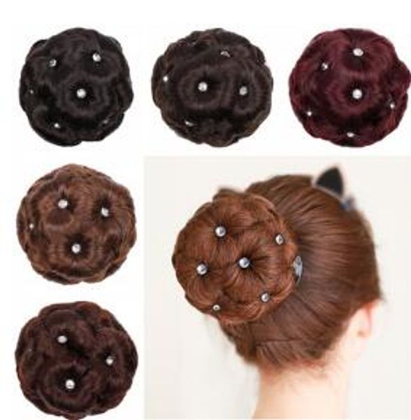 Multicolour Simple Siput 9 Flowers Hair Comb Bun Maker Drill Bud