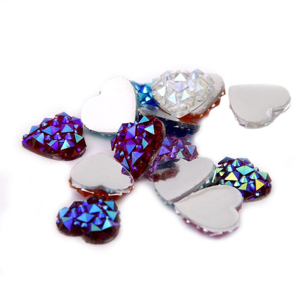 

12mm 40pcs heart shape high luster resin rhinestone flatback gems fashion glue on diy decorations material new beads, Silver;gold