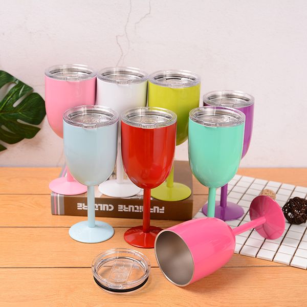 

stainless steel wine glass 9 colors 10oz drinking cups champagne goblet barware kitchen tools party supplies hydration gear