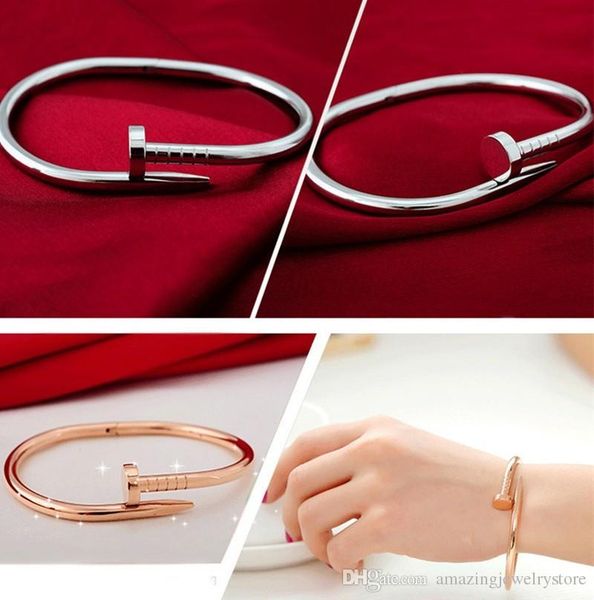 

Hot sale 316L Titanium steel nail punk lovers women and man bangle free shipping