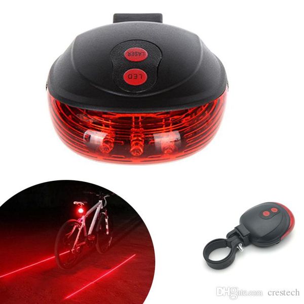 

5led+2laser bike lights cycling safety bicycle rear lamp waterproof bike laser tail light warning lamp flashing lampfair