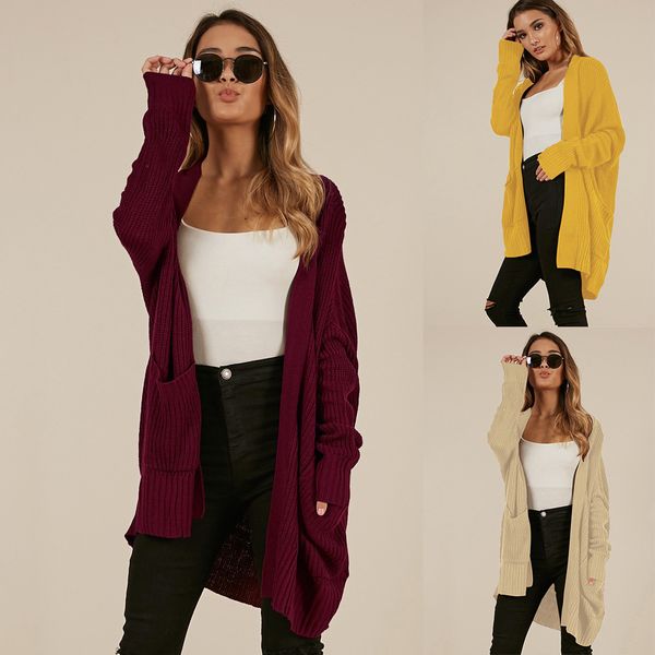 

winter clothes women 2018 winter fashion cardigan women long sweater coat office lady flat knitted cardigans, White;black