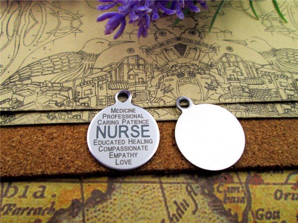 

40pcs--"nurse"stainless steel charms more style for choosing diy charms pendants for necklace, Bronze;silver