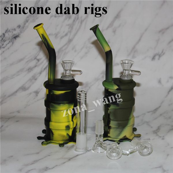 Кальян Силиконовая ствол RIG MINI DAB JAR BONGS Водные трубы Силиконовая барабанная барабанная установка нектар