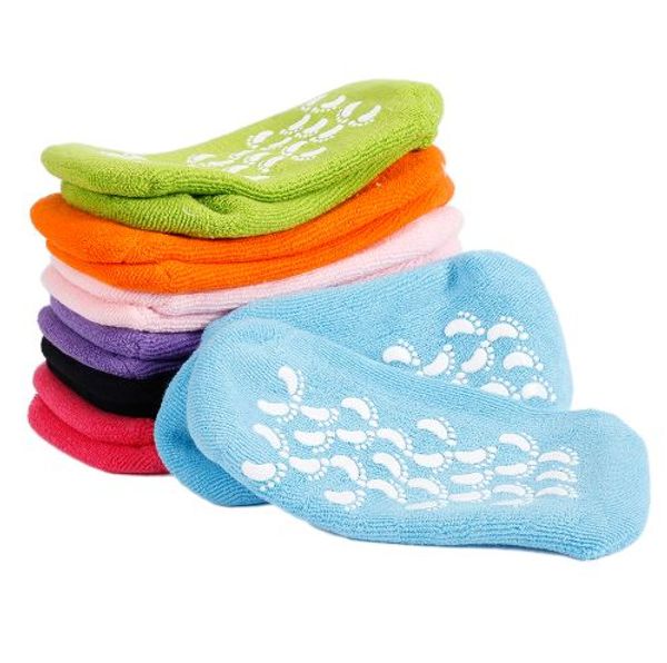 

1 pair feet spa moisturizing gel socks exfoliating dry cracked soft skin sock pedicure foot care tool beauty silicone sock