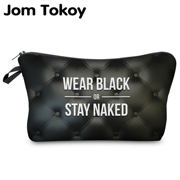 

jom tokoy 2018 cosmetic organizer bag wear black or stay naked 3d printing cosmetic bag fashion women brand makeup