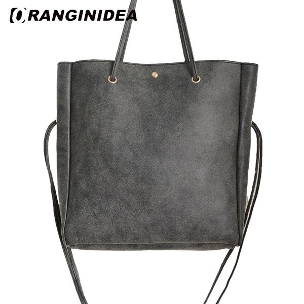 

2 in 1 composite bag women drawstring bucket bags pu leather large capacity tote bag casual solid color female shoulder bags