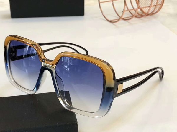 

7106/s shiny brown blue square sunglasses dark blue gradient lens women sunglasses new with case, White;black