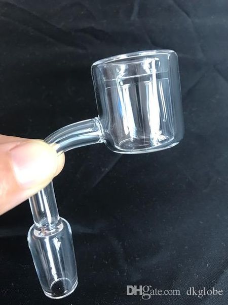 Hot New quartz dabs sonda de óleo dabs double bowl quartzo prego sugarcube bangers bong de vidro tubo de água carb cap