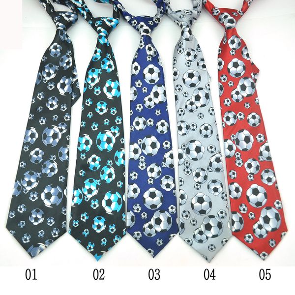 

2017 new fashion 4 inch wide "5 football/soccer" design mix polyester woven classic men`s party tie gift tie gravata lover, Black;blue