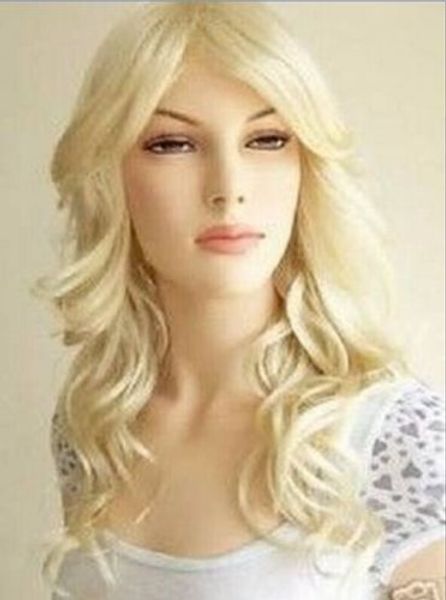 

new pretty long warm blonde cosplay synthetic hair full wig, Black