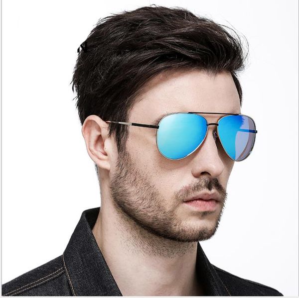 

polarized sunglasses, male driving mirror driver, two color galvanized polarizer, quality sunglasses, White;black