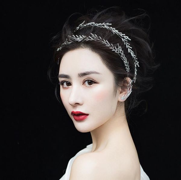 

bridal ornaments, diamond drill hair bands, wedding gowns, soft headwear, new baroque hair accessories, Silver