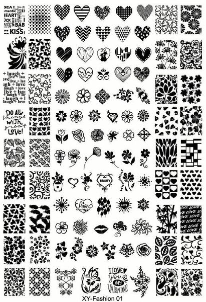 

2018 new nail art template acrylic animals&plants&peacock&alphabet mix design diy polish image nail stamping plates 21x14.5cm, White