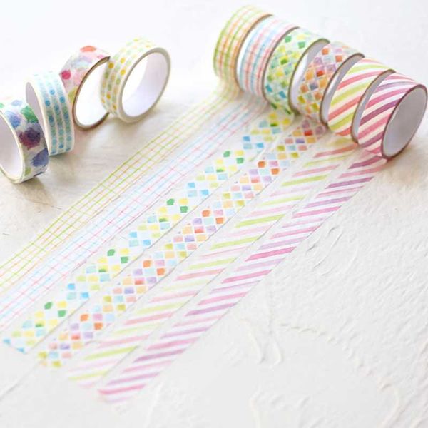 Pack Fresh Basic Rainbow Paper Washi Tape Watercolor Decoration