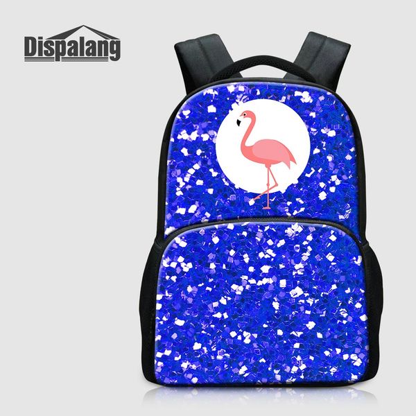 

dispalang junior high school backpack flamingo pattern bagpacks for teenagers 17 inch canvas mens casual daypacks rugtas