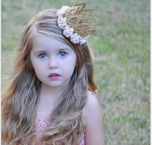 Newborn Crown Rose Flower Headband Gold Princess Crown Baby Girls