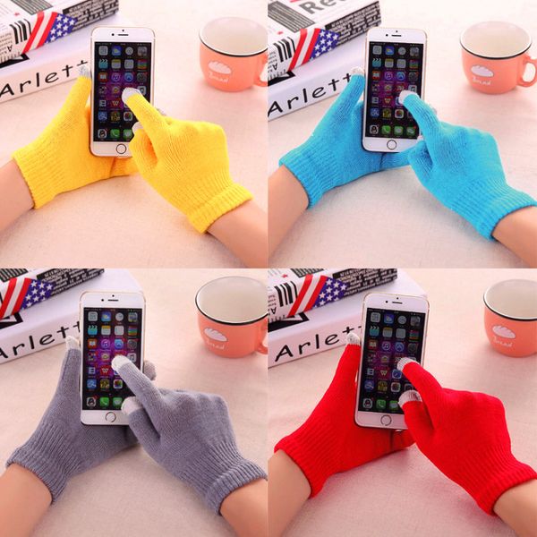 

new magic touch screen gloves smartphone texting stretch  winter warmer knit hot, Blue;gray