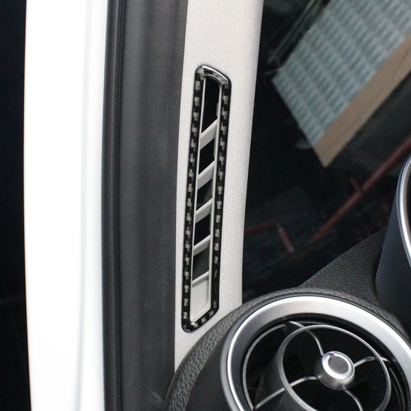 

2pcs car a pillar air condition outlet vent frame cover trim styling for alfa romeo giulia 2017 18 carbon fibre car stickers