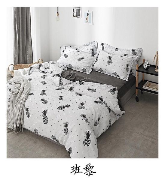 Cute Yellow Pear Fruit Bedding Set Kids Duvet Cover Bed Set Single