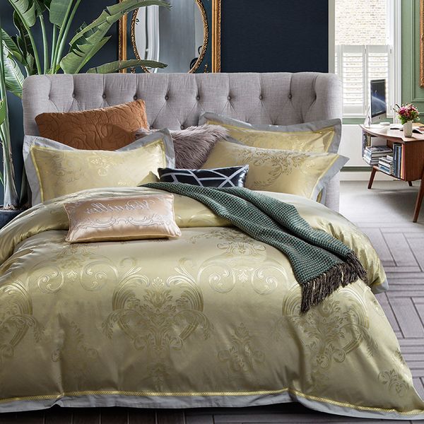 

2018 new wedding/l/home luxury palace tencel cotton jacquard 4pcs bedding sets duvet cover set bed cover bed sets sheets
