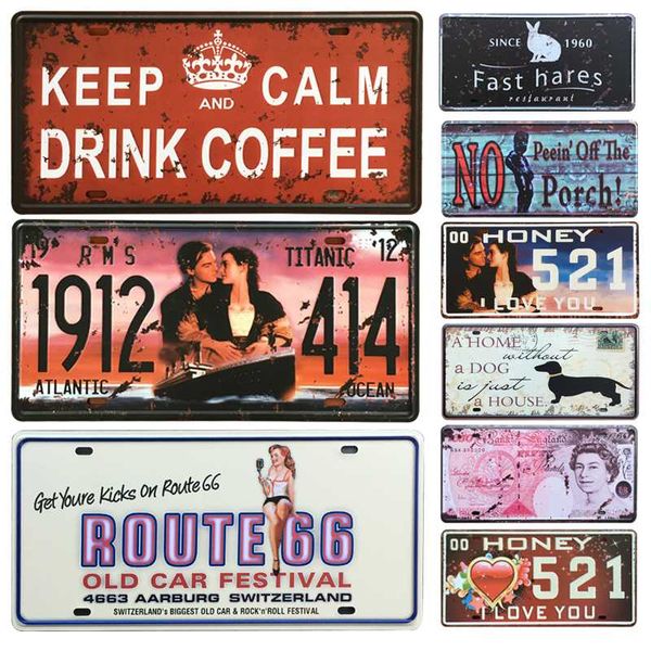 

new vintage keep calm/titanic car metal tin signs home decor vintage tin signs pub decorative plates metal wall art