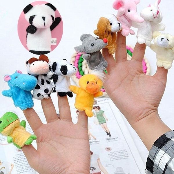 New Terren Dedo Animal e Terra Estilo Animal Fantoche Fantoche Bebê Dedo Mão Brinquedo Bebê História Tentando Toy T6i008