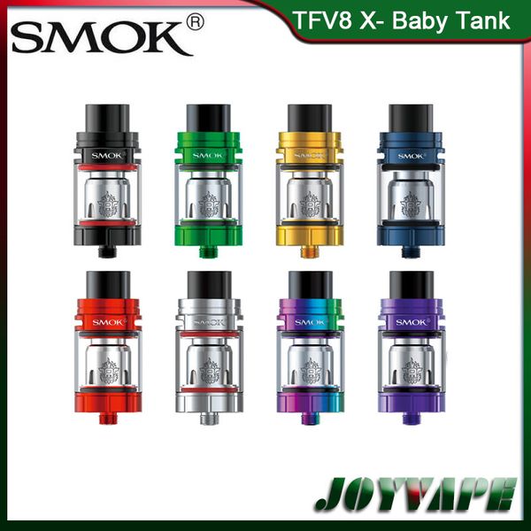 

Аутентичные SMOK TFV8 X-Baby Tank 4 мл Регулируемый верхний распылитель системы воздушного потока с V8 X-Baby Q2 M2 Двойные катушки Сменные 100% оригинал