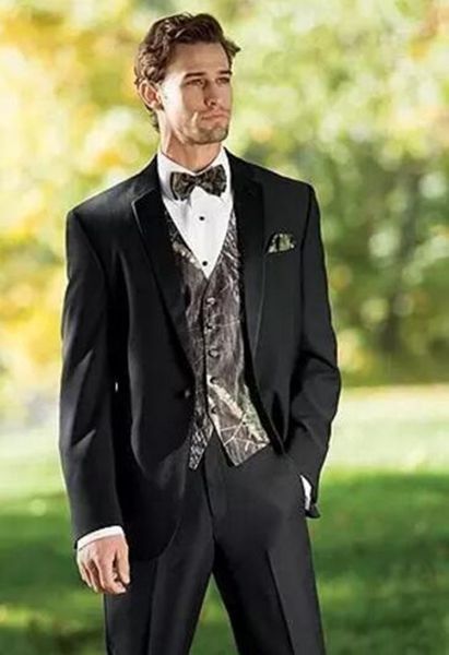 

новый высокое качество одна кнопка черный жених смокинги нотч нагрудные groomsmen мужская свадьба бизнес пром костюмы (куртка+брюки+жилет+га, Black;gray