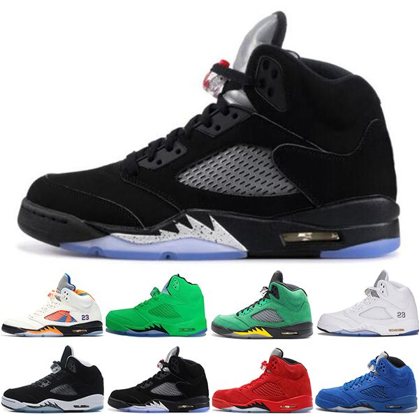

New 5 5s Wings International Flight Mens Basketball Shoes Olympic Gold Medal Fire Red Blue Suede Low Neymar men sports sneakers designer
