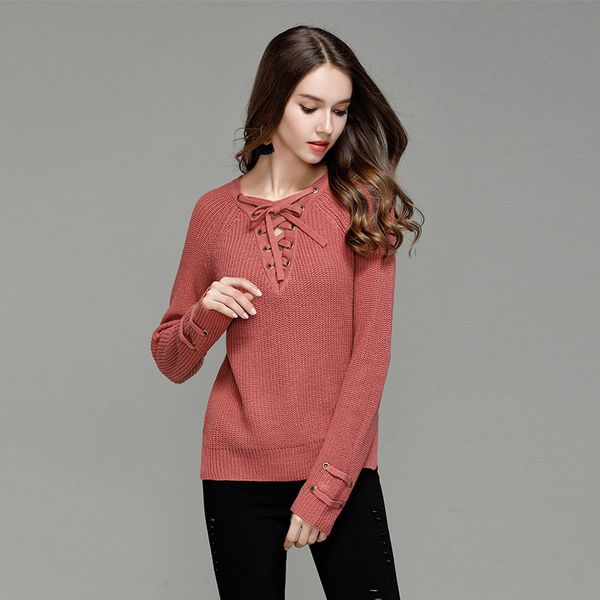 

женщина вязаные свитера осень зима теплая мода сексуальный женский свитер пять цветов, сотни стиль повседневная одежда, White;black