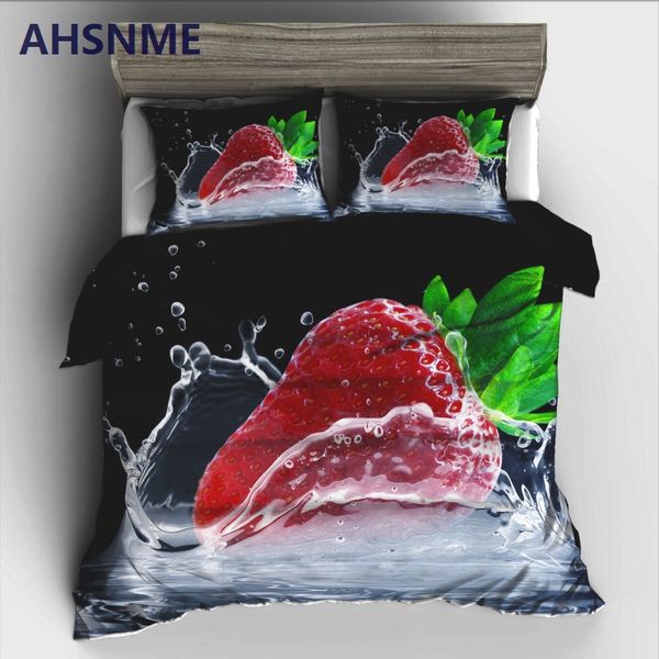 

ahsnme high speed pgraphy strawberry just dropped into the water bedding set high-definition print quilt cover for us au eu