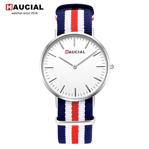 

brand nylon watch men women fashhion lover's wristwatch simple casual watches colorful strap student quartz watch gift, Slivery;brown