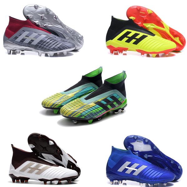 

waterproof lastest original yellow black predator fg mens boys soccer cleats without lace size eu39-45