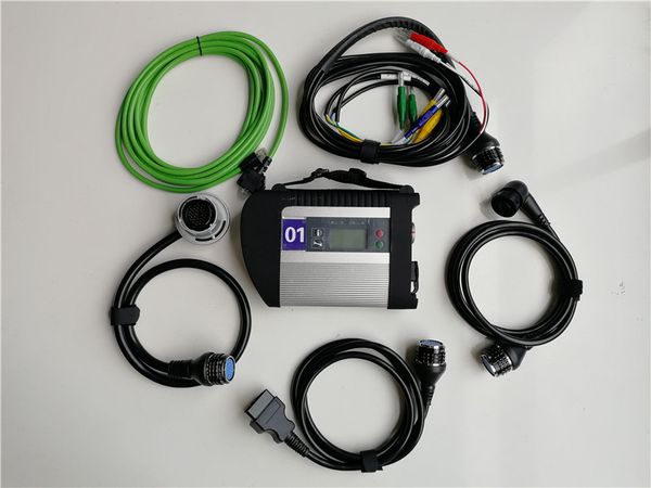 Ferramenta MB Star C4 com 5 cabos SD conecta suporte multiplexador de diagnóstico para carros e caminhões Mercedes Ben-z
