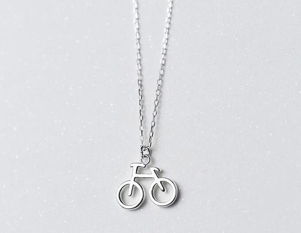 

women' 100% real. 925 sterling silver fine jewelry cycling ride bike bicycle necklace pendants friendship gift gtlx1436