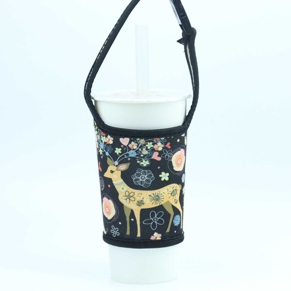 

700cc milk cup cases for drink mug coffee cup sleeve cloth solid cartoon geometric pattern long tape mugs cooler