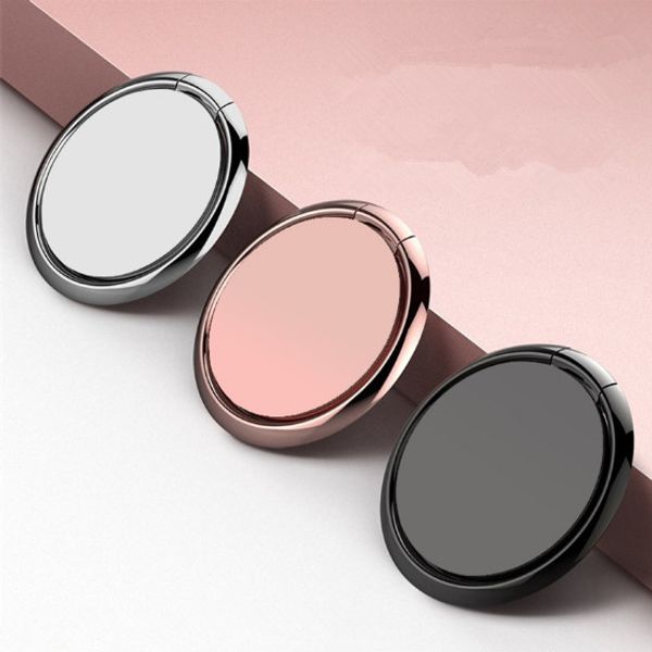 

universal mirror metal finger ring holder for iphone 11 samsung case mobile phone stand desk dock 3m sticker bracket mount