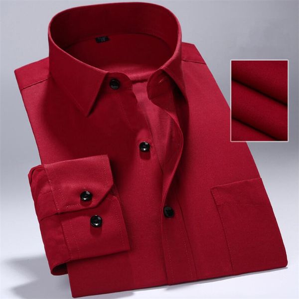 

carfante 2018 autumn brand camisa masculina long sleeve formal shirt solid men slim design male dress shirt size s-4xl, White;black