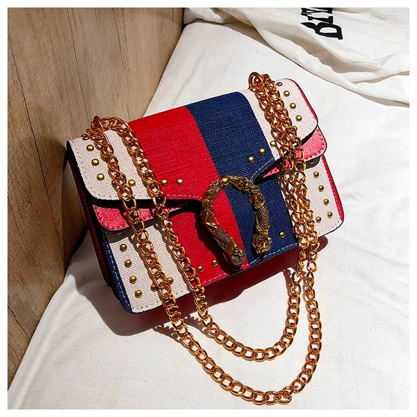 

China Brand Rivet bags High Quality Small Women Ladies Leather Single Strap Messenger Hasp Bags Sac Kuankuanxiu //9