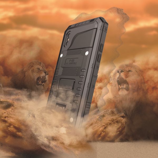 

armor series for iphone 7 case zinc alloy + silicone hybrid waterproof mobile case armor cover for goophone x phone case